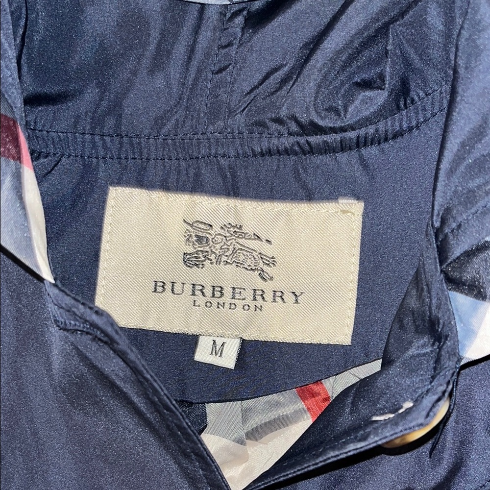 Burberry Black Raincoat with Hood and Classic Design - Picture 2 of 4
